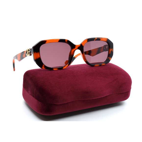 GUCCI GG1535S 005 TORTOISE ORANGE VIOLET LENS AUTHENTIC SUNGLASSES - Picture 2 of 16